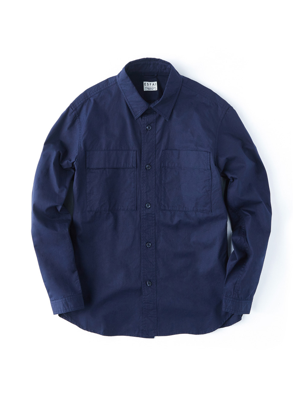 [ESFAI] Two-Sided Pocket Shirt (Navy)