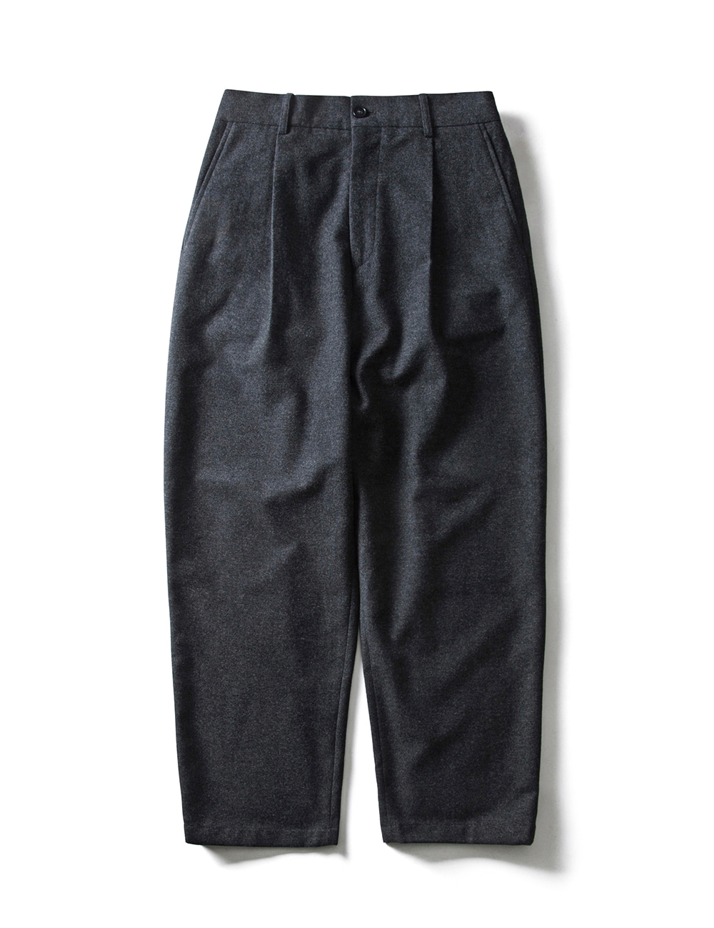 [ESFAI] A.W.O SET-UP TAPERED WIDE PANTS (CHARCOAL GRAY)
