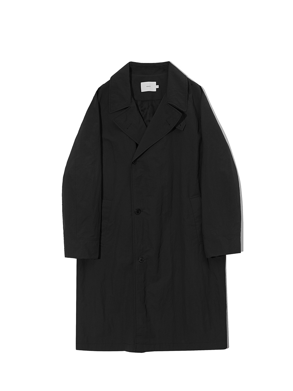 [Ourselves] RECYCLE NYLON DOUBLE BREASTED COAT (Black)