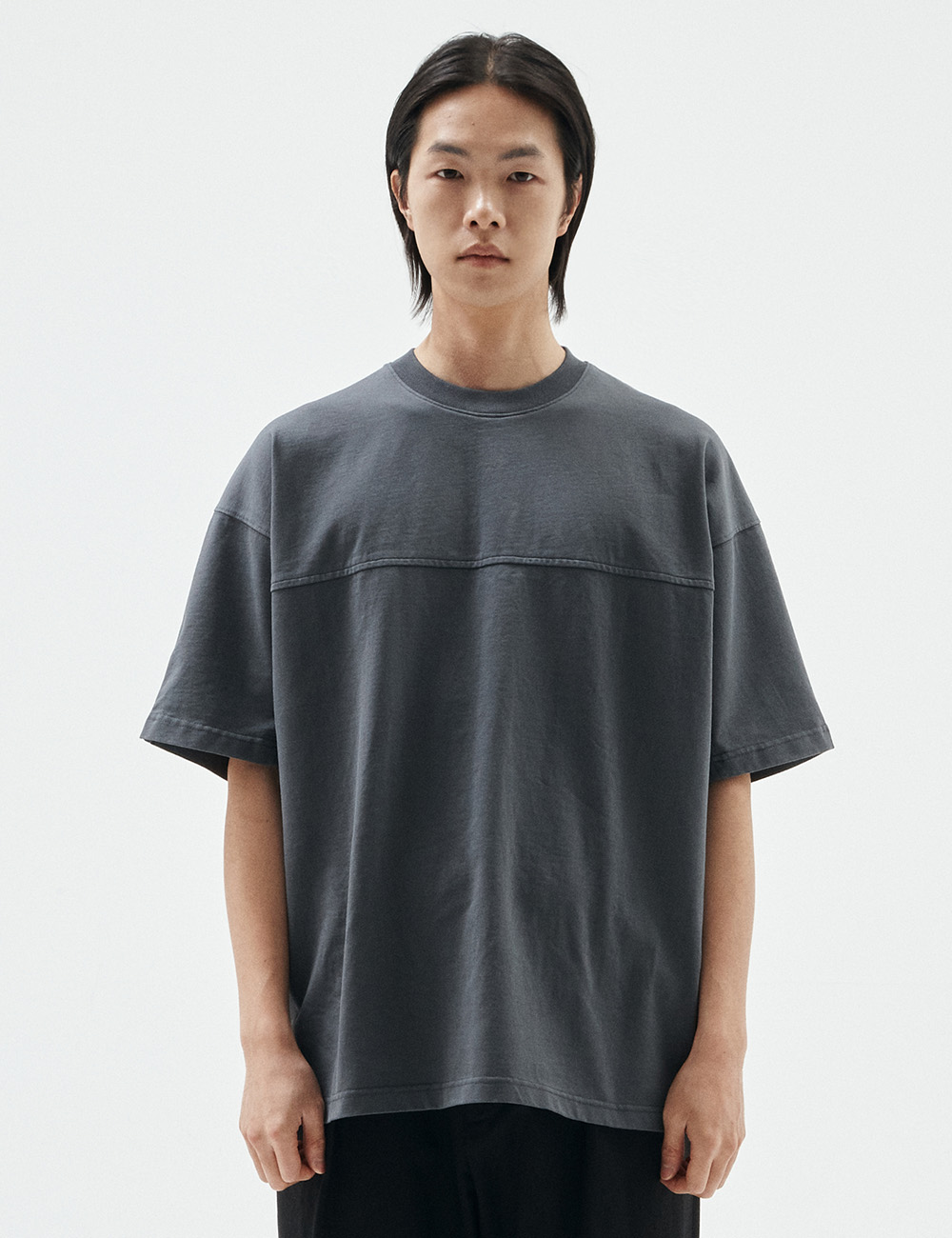 [ESFAI] 7 PIECES SILKY T SHIRTS (CHARCOAL GRAY)