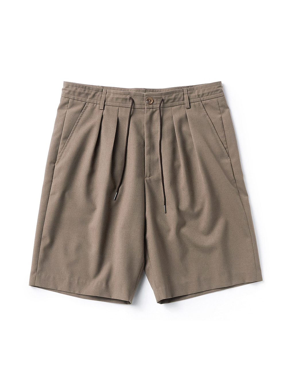 [ESFAI] suc2 tuck wide shorts (Beige)